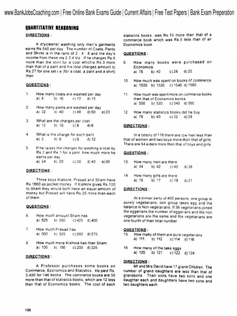 Reasoning quantitative reasoning vocational education tests