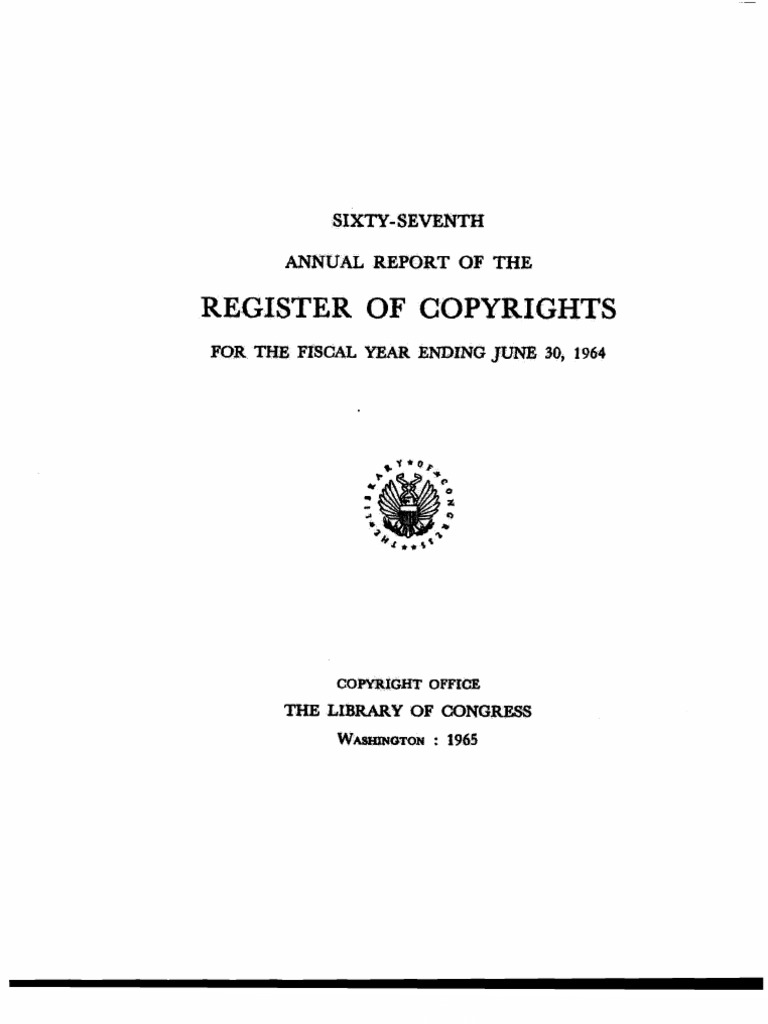 US Copyright Office ar1964 United States Copyright Office Copyright