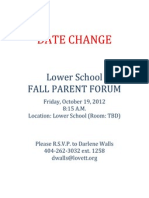 Fall Parent Forum