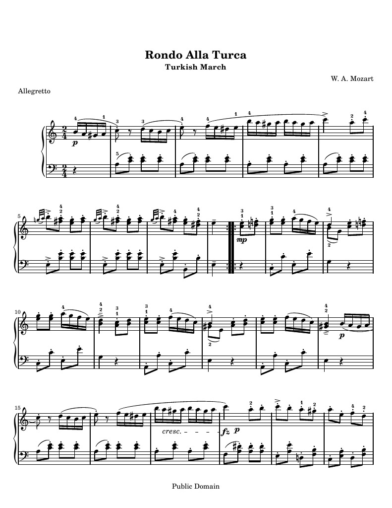 Rondo Alla Turca: Turkish March | PDF | Home & Garden | Art