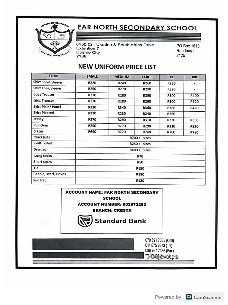 Uniform List 2026 | PDF