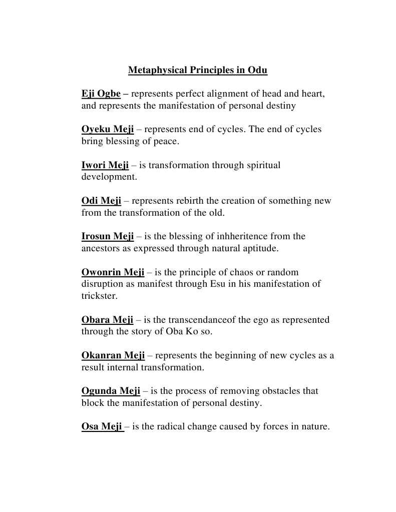 Metaphysical Principles in Odu PDF