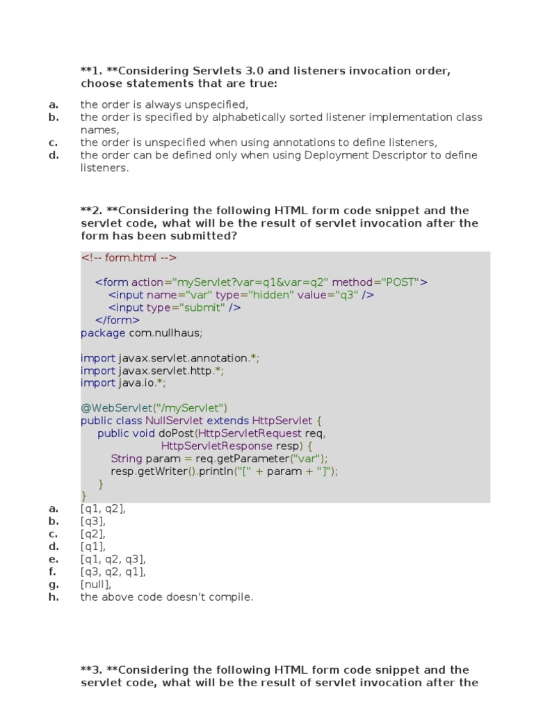 Servlet 3.0: Key Concepts and Examples | PDF | Java Servlet | Computer ...