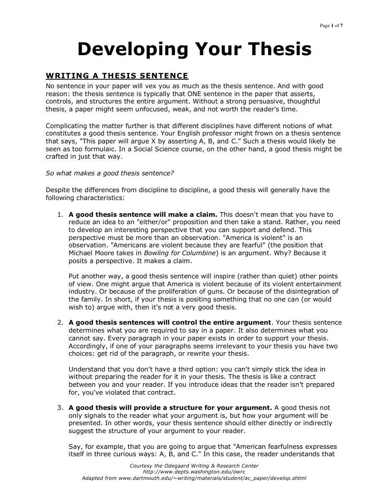 Crafting Effective Thesis Statements | PDF