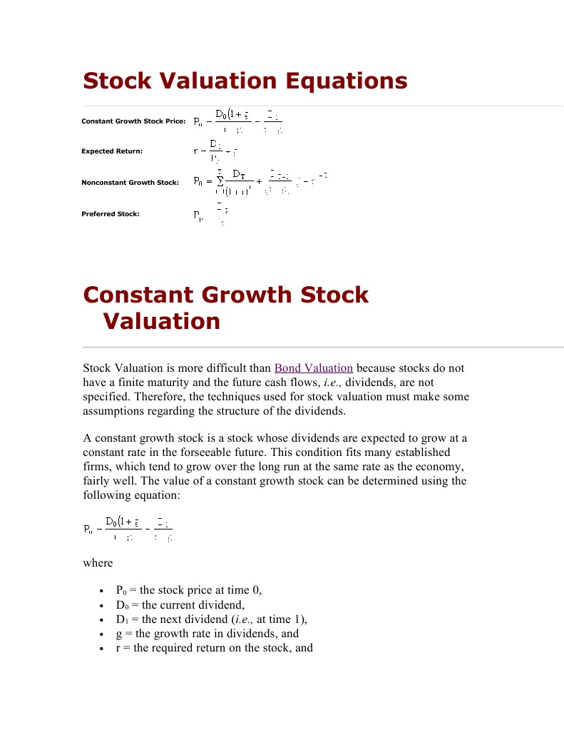 Forecasting Growth Rate in Stocks | PDF | Preferred Stock | Stock Valuation