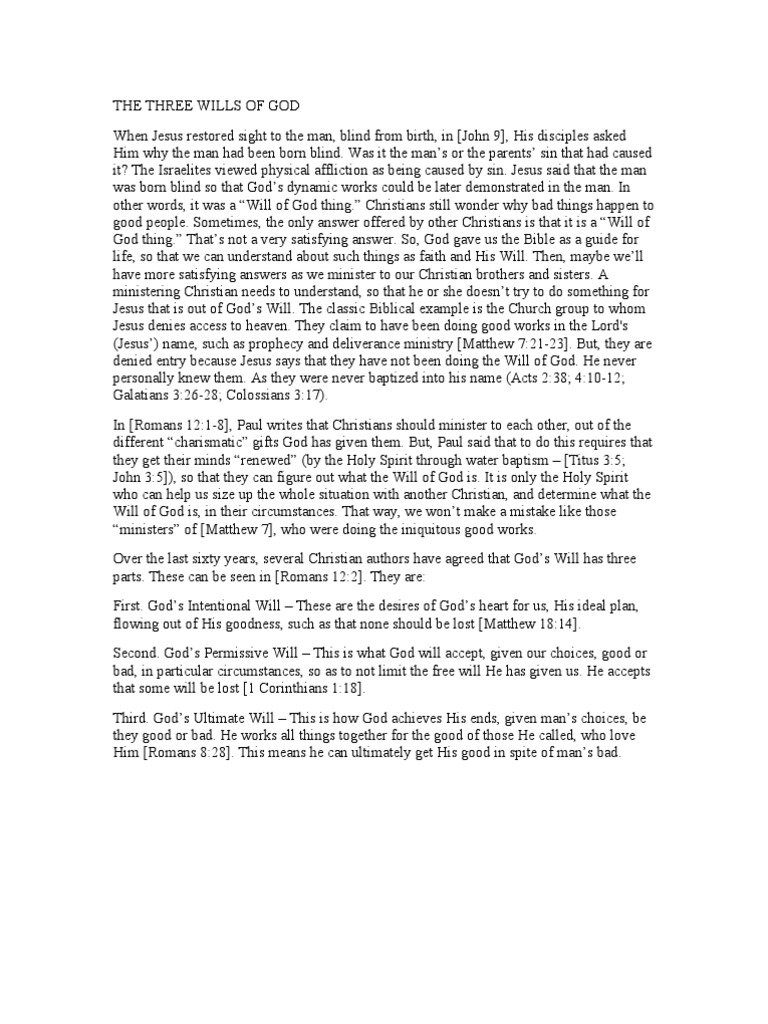 The Three Wills of God | Baptism | Jesus