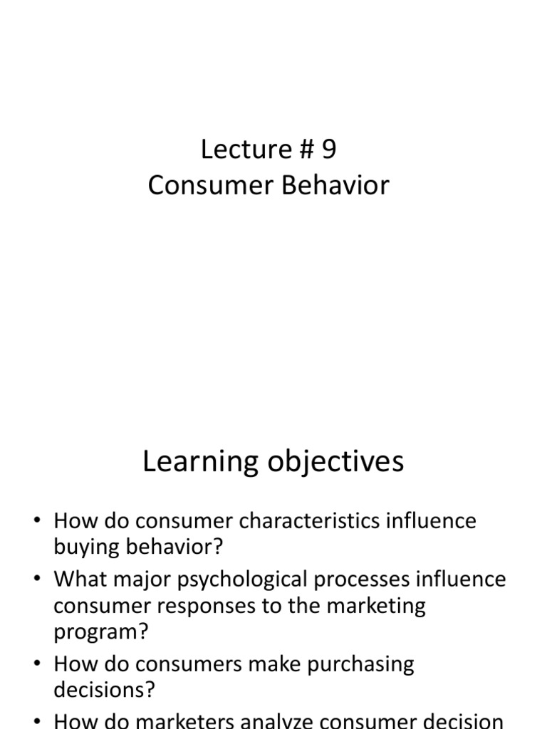 Consumer Behavior: Learning & Memory Insights | PDF
