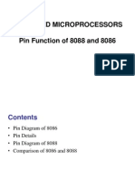 Advanced Microprocessors Pin Function Comparison of 8088 and 8086