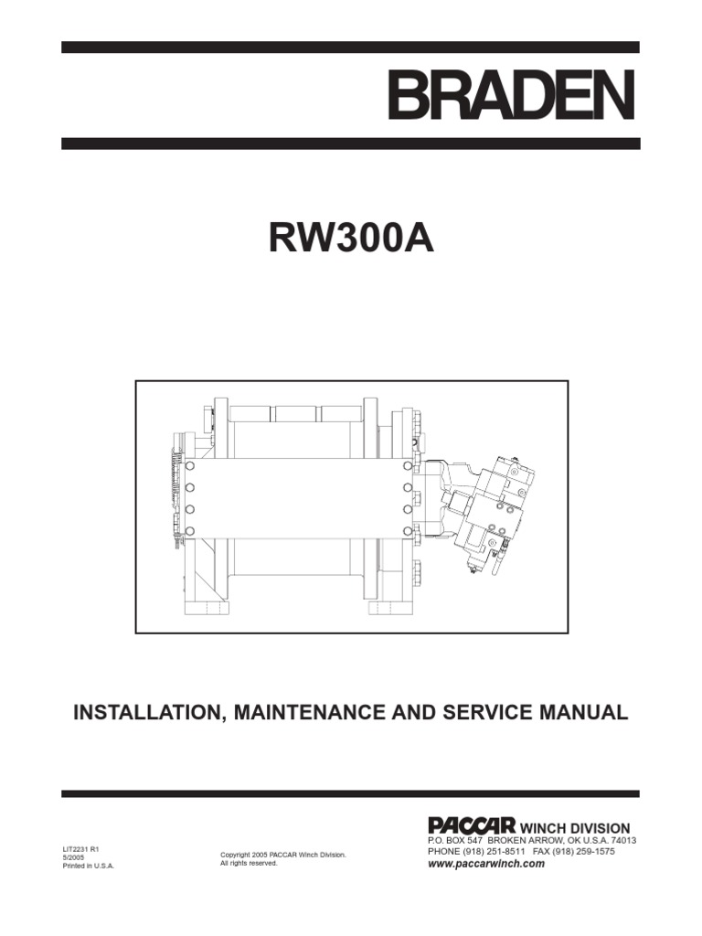 Winche Braden RW 300 PDF Brake Valve