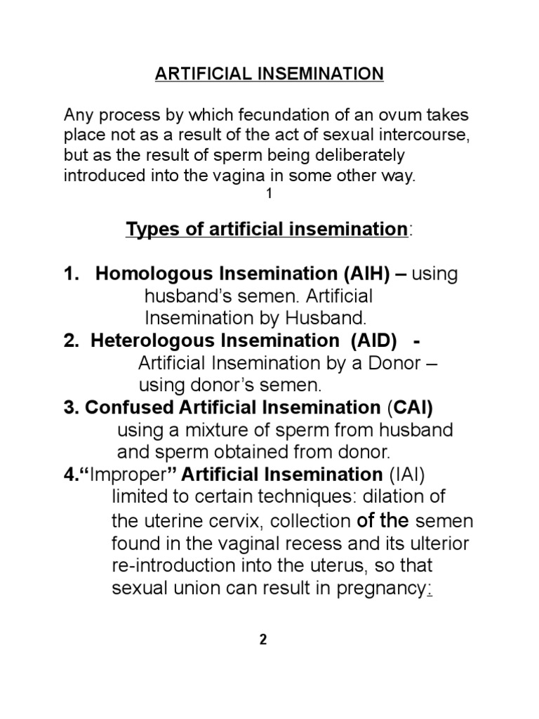 Artificial Insemination PDF Sexual Intercourse Infertility