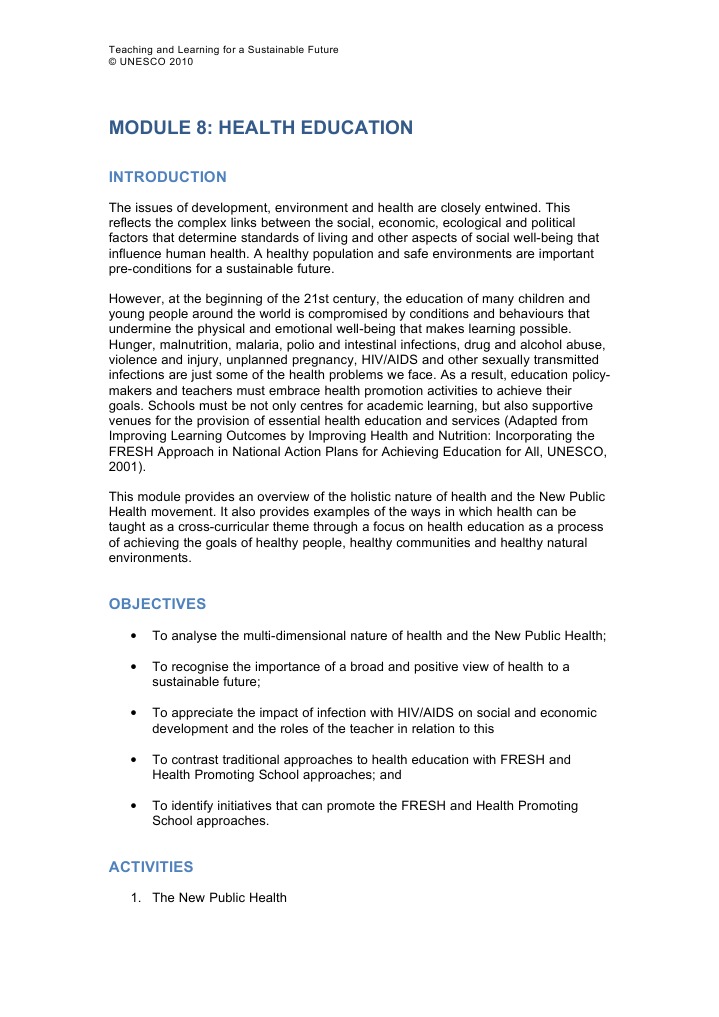 Module 8 Health Education Who | PDF | Self-Improvement