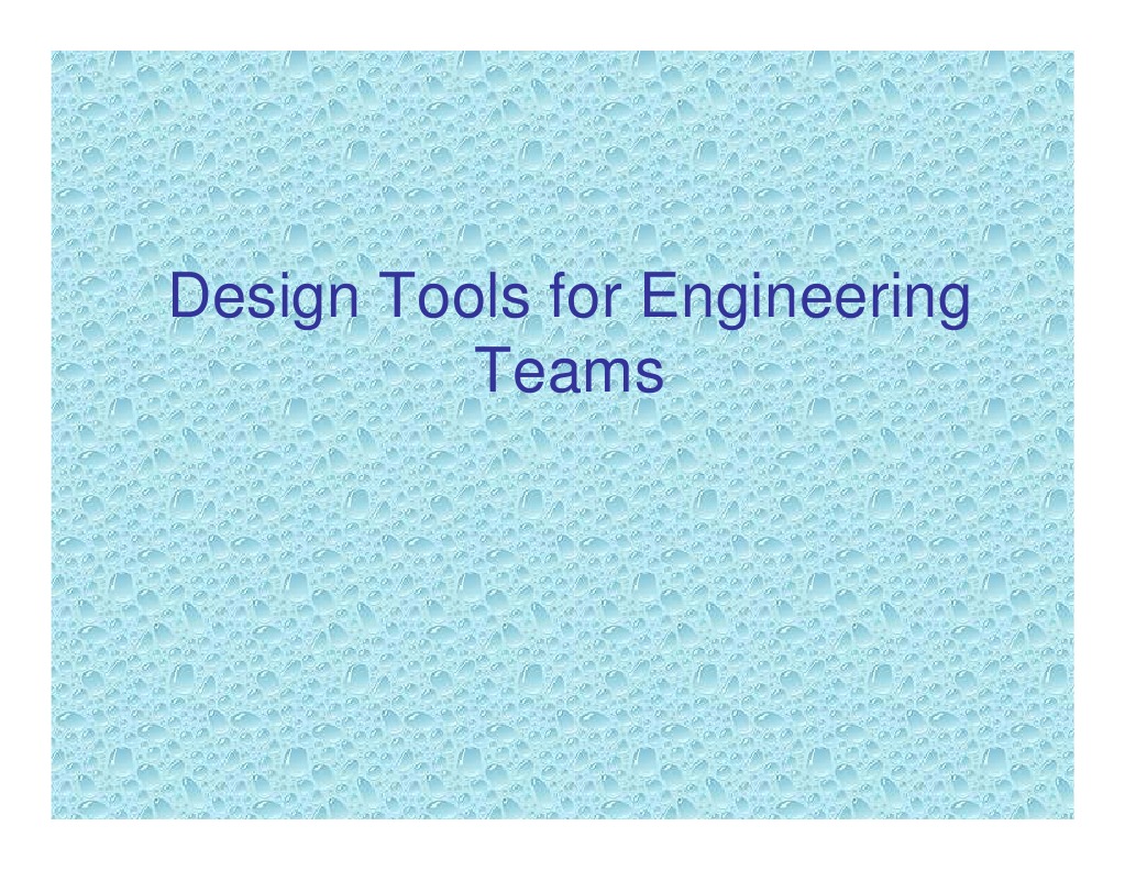 Engineering Design Tools for Teams | PDF | Engineering Design Process ...