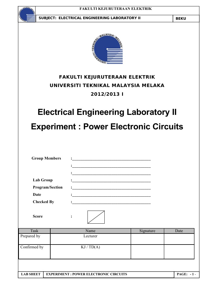 Lab Manual Power Electronics PDF Power Inverter Power Electronics