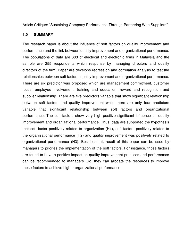 Article Critique Pdf Trust Emotion Quality Management