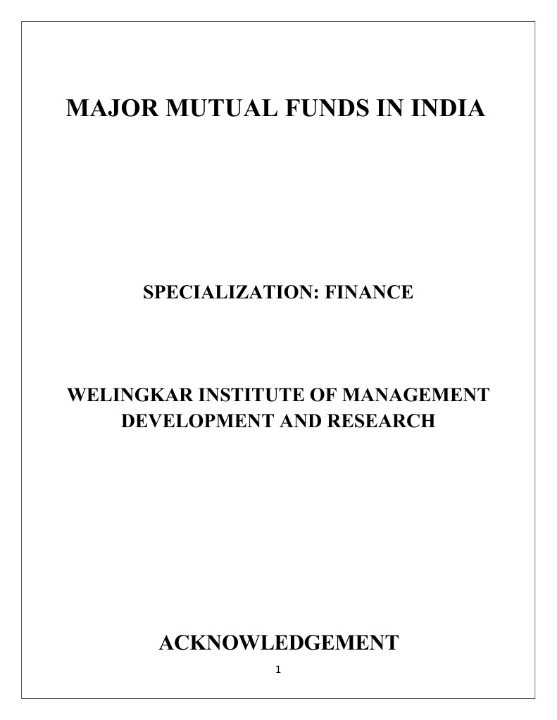 Mutual Funds in India | PDF | Mutual Funds | Securities (Finance)
