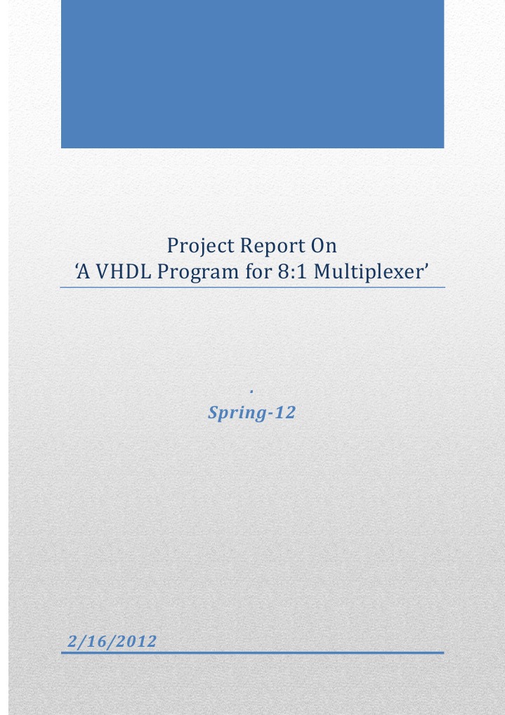 VHDL Design for 8:1 Multiplexer | PDF | Vhdl | Boolean Algebra