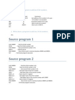 Source Program 1: 1. Write Down A Program To Add Two 8 Bit Numbers