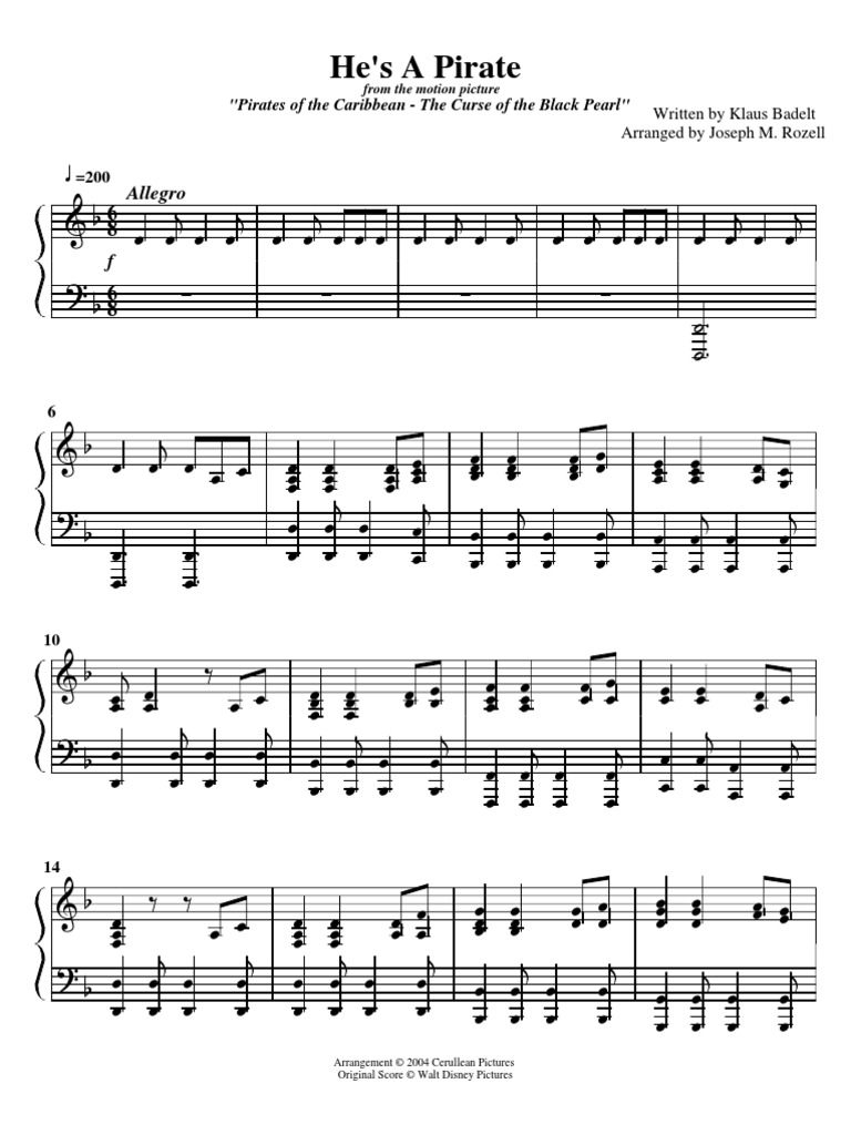Pirates of the caribbean theme song piano sheet music free download mp3