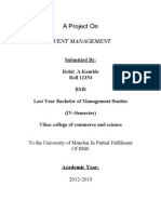 Project Report On Event Management