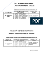 Contact Hours With Students