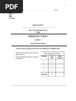 Chemistry Form 5: 4541/3 Chemistry Paper 3 May 2008 1 Hours