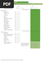 Monthly Budget Worksheet