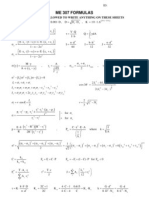 Formula Sheet ME307