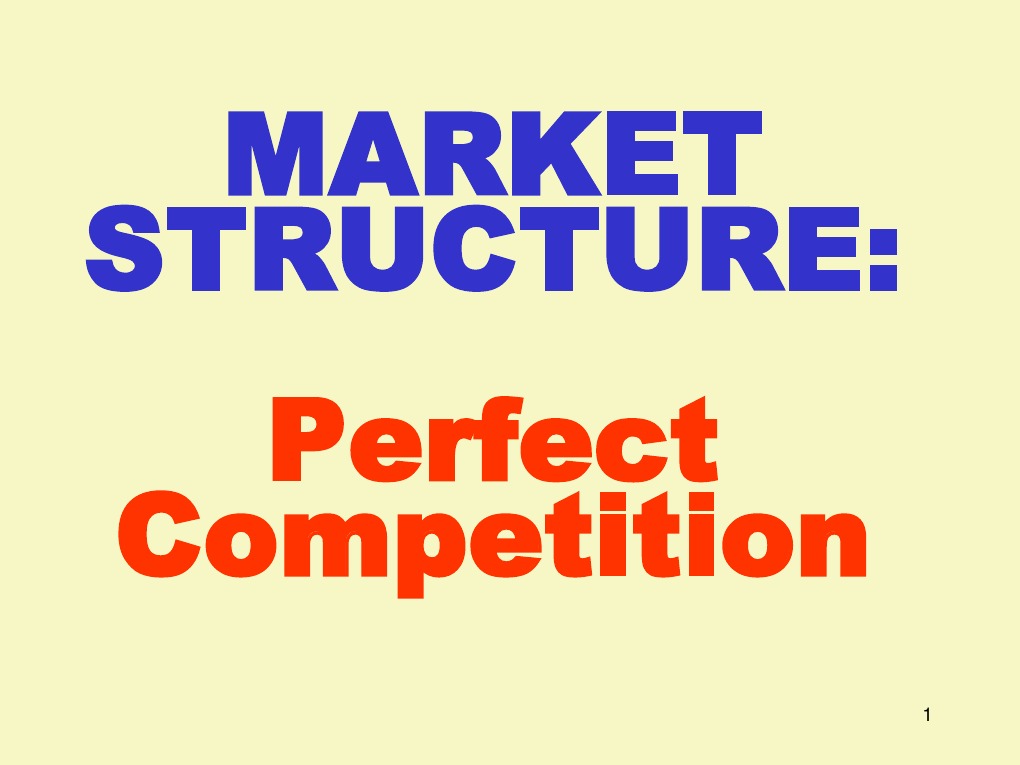 Perfect Competition Market Structure Diagrams 💐 Perfect C