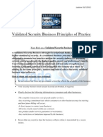 Validated Security Business Principles/ Statutes