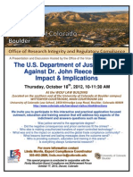 University of Colorado Boulder Dr Roth Session Flyer