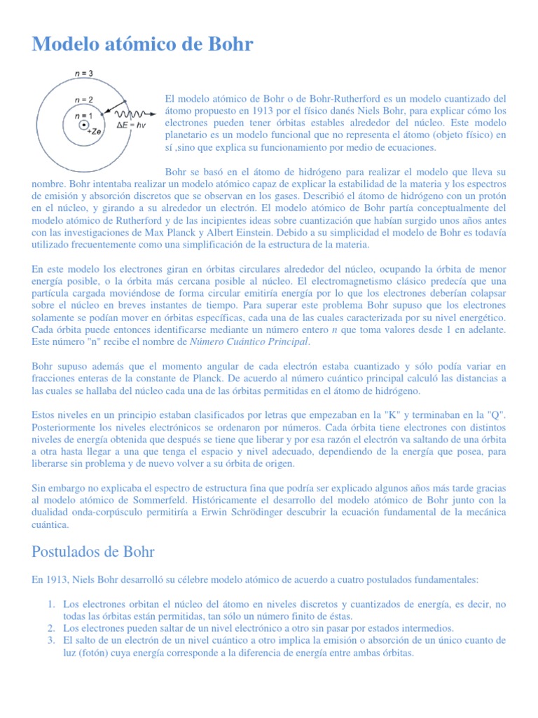 Modelo Atómico De Bohr