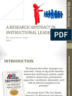 A Research Abstract in Instructional Leadership