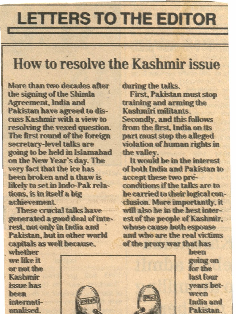 how to resolve kashmir issue essay