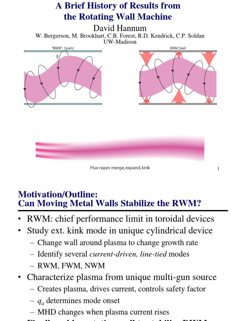Measurements From The Rotating Wall Machine | PDF | Plasma (Physics ...