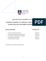 Islamic Legal Maxims (Ctu 694) Cosmetic Surgery: An Appraisal For The Maqasid Syariyyah & Qawaid Fiqhiyyah Perspective