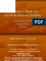 Introduction To Lean Manufacturing: Achieving World-Class Organizational Results