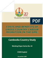 Cambodia Country Study: Costs and Benefits of Cross-Country Labour Migration in The Gms