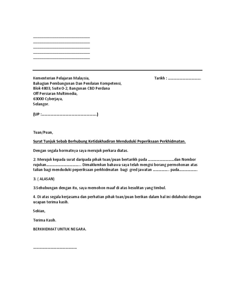 Surat Tunjuk Sebab Pdf
