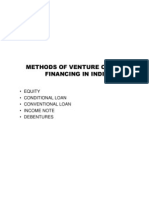 Methods of Venture Capital Financing