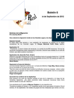 Boletín de Correo Real de Las Mariposas Monarca. Temporada 2012-2013