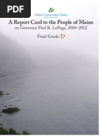 Download Maine Conservation Voters Report Card on Governor Paul R LePage 2010-2012 by Maine Conservation Voters SN108566845 doc pdf