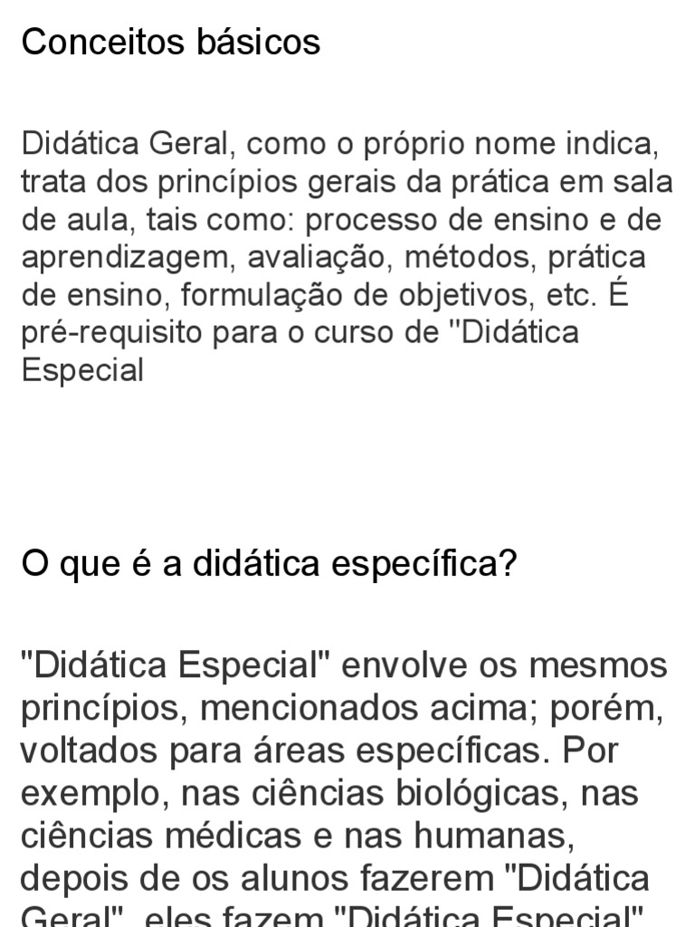 Conceitos e Principios de Didatica Geral | PDF | Carreira e Crescimento ...