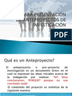 GUÍA PARA PRESENTACIÓN DE ANTEPROYECTOS DE INVESTIGACIÓN1