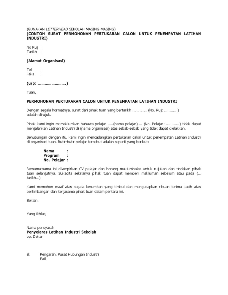 Surat Pertukaran Calon Penempatan 5