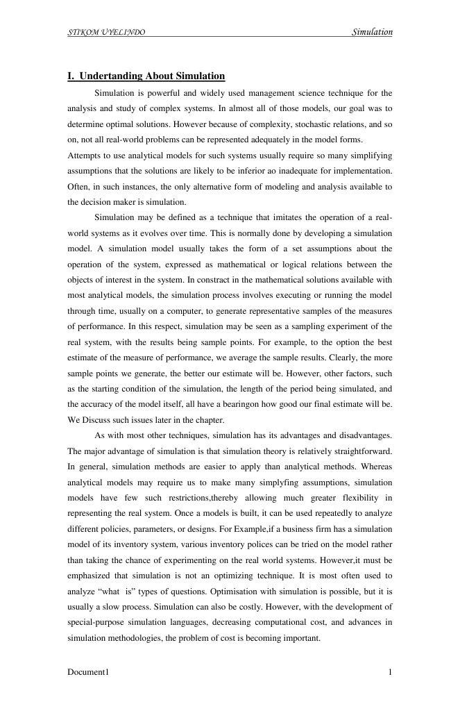 Understanding Simulation Techniques | PDF | Business