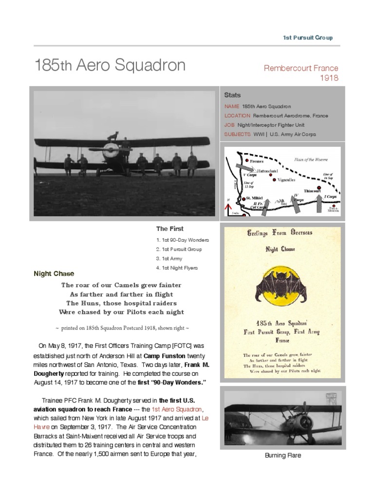 WWI 185th Aero Squadron History | PDF | World War I | Military Of The ...