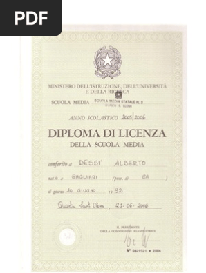 Diploma Di Licenza Della Scuola Media