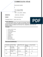 CV Summary for Pritimanjari Sahoo