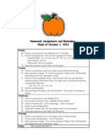 Assignments October 1