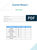 Examen Primer Bimestre 5to Grado